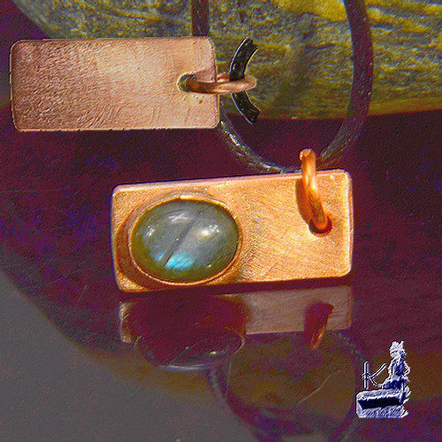 Pendentif Shasel - labradorite serti cuivre – Image 4