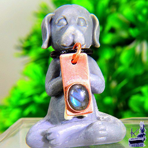 Pendentif Shasel - labradorite serti cuivre – Image 7
