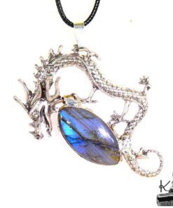 Pendentif Beldar argenté avec sa labradorite
