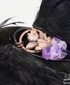 Alternative view of Pendentif Gaeros - dragounet en cuivre sur améthyste