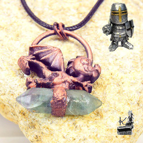 Pendentif Tulin - dragounet sur fluorite – Image 3