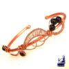 Bracelet jonc Rivili en cuivre naturel avec des perles en grenat