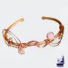 Bracelet jonc Emer en cuivre naturel et quartz rose