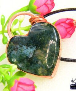 Pendentif Irase - coeur en agate mousse – Image 4