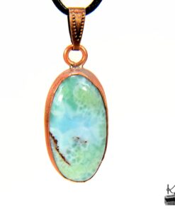 Loric-pendentif en cuivre avec larimar