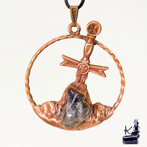 Réservé : Pendentif Ely - quartz fantôme et cuivre – Image 2