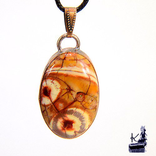 Réservé : Pendentif Sally - ryolite "oeil d'oiseau"