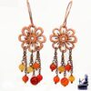 Boucles d'oreille Fursy en cuivre et cornaline