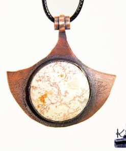 Pendentif Hedel - pendentif en cuivre avec une rosita jaspe