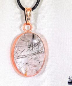 Pendentif Jana en cuivre avec quartz rutile