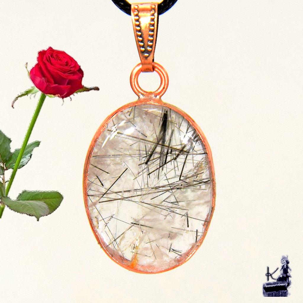 Pendentif Jana - quartz rutile serti cuivre – Image 6