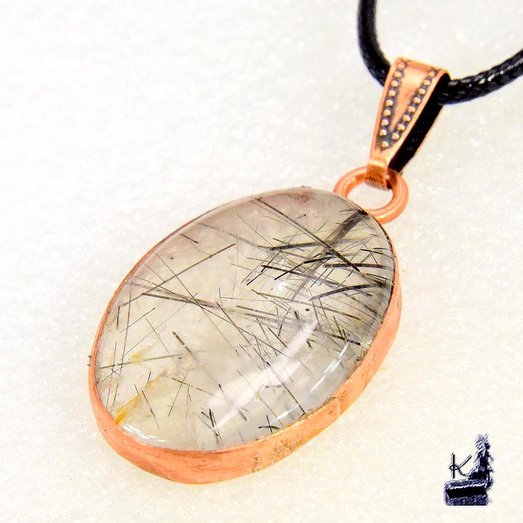 Pendentif Jana - quartz rutile serti cuivre – Image 4
