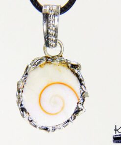 Pendentif Shiva - oeil de sainte lucie sertie étain