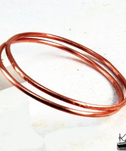 lot de 2 bracelets jonc en cuivre naturel