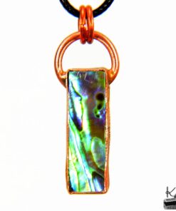 Pendentif Izusa en cuivre et abalone