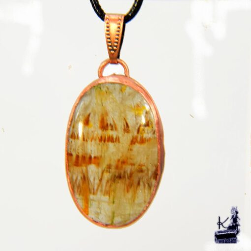 Pendentif Aster en cuivre et cacoxenite