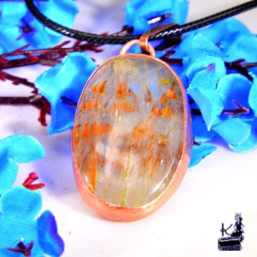 Pendentif Aster - cacoxénite sertie cuivre – Image 2