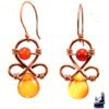 Boucles d'oreille Zinnia en cuivre et cornaline