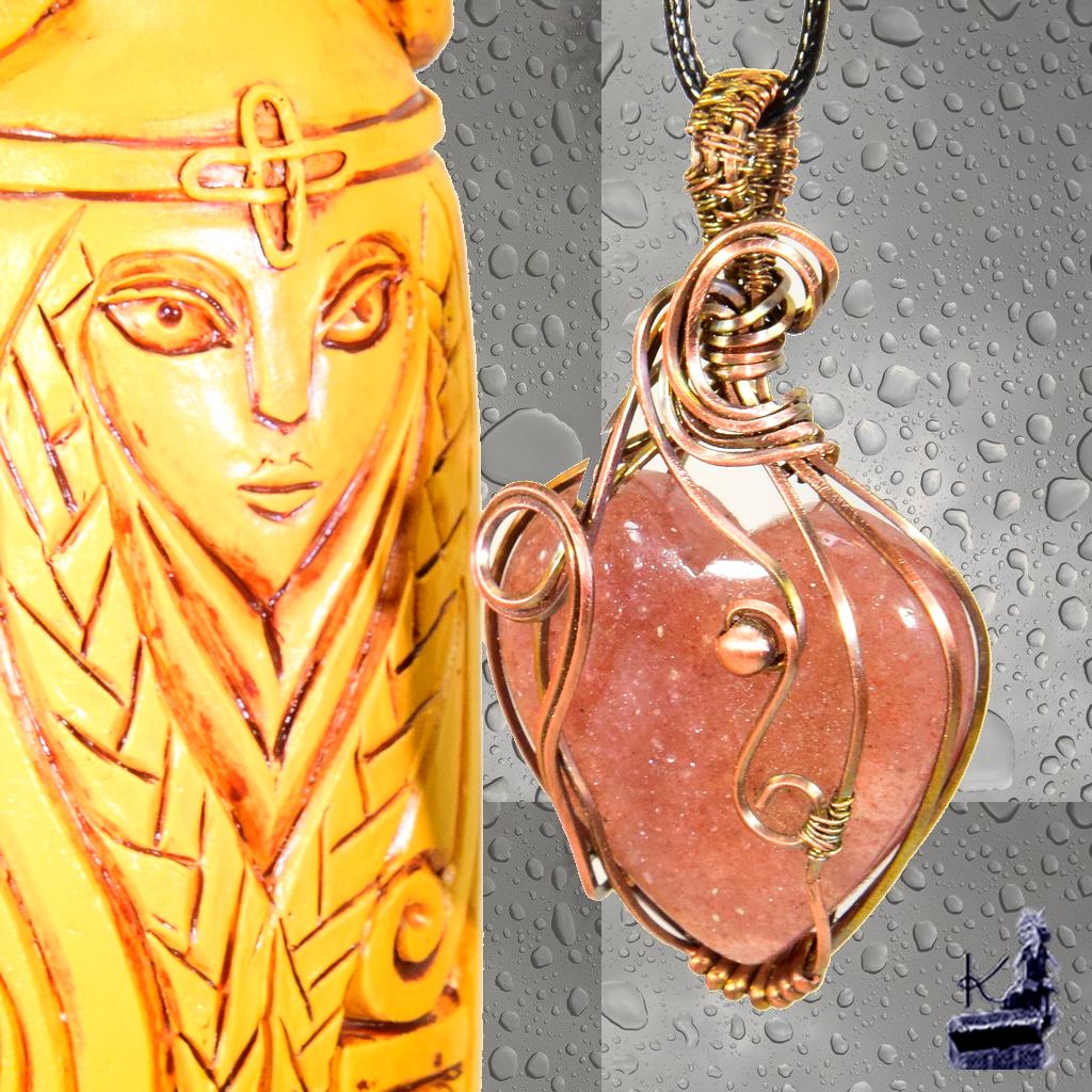 Pendentif Asta - quartz fraise wire wrapped – Image 5