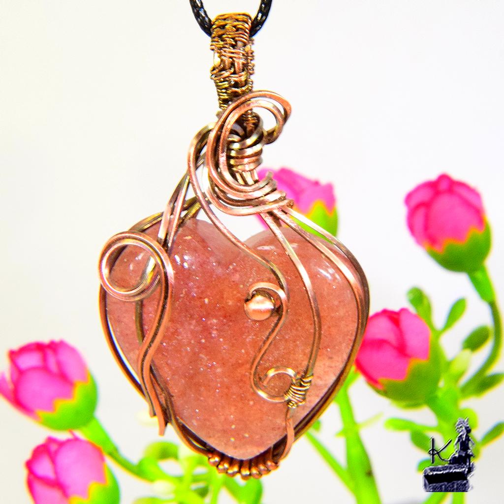Pendentif Asta - quartz fraise wire wrapped – Image 4