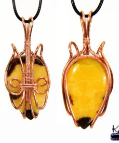 Alternative view of Pendentif Leif - septaria wire wrapped