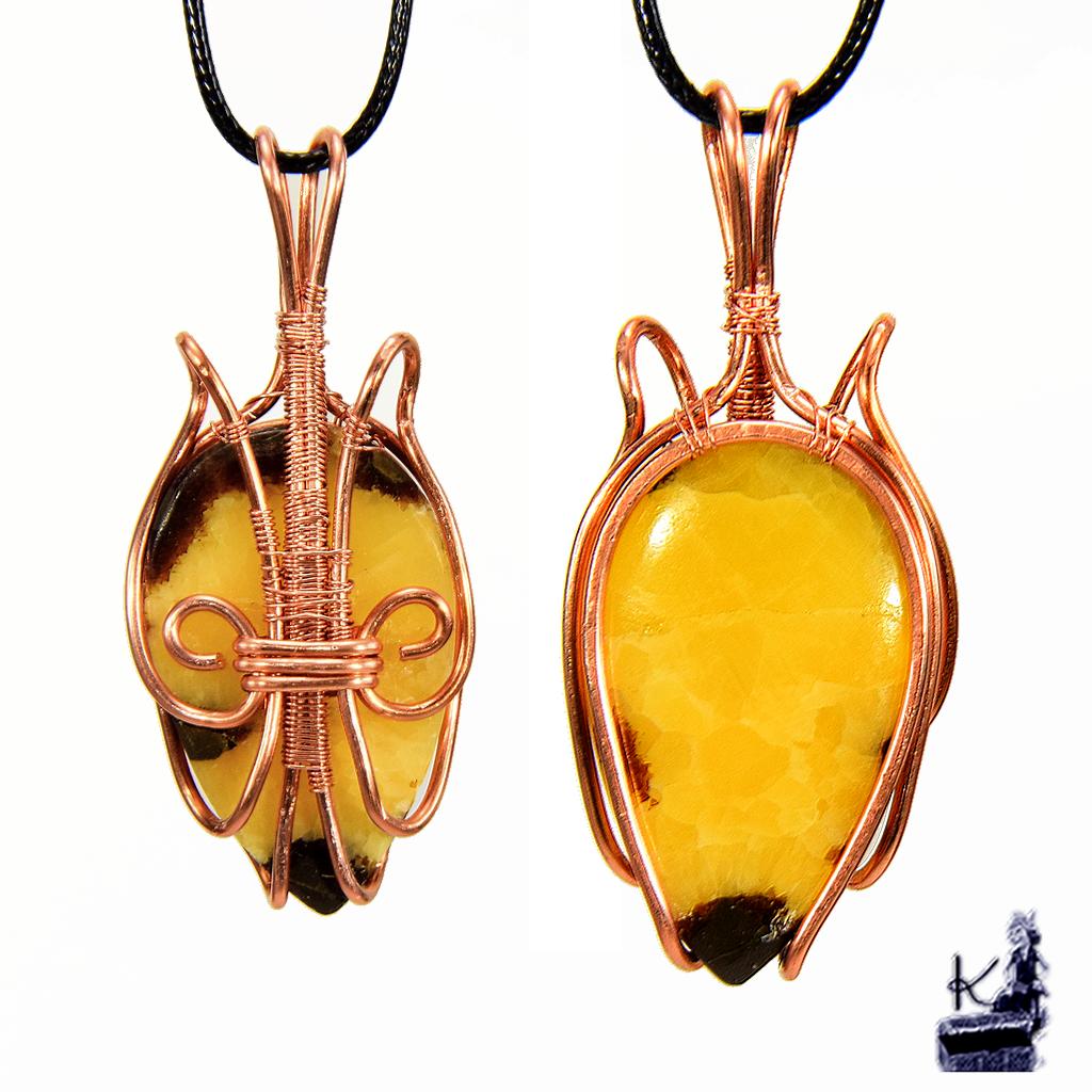 Pendentif Leif - septaria wire wrapped – Image 2