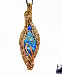 Pendentif Jasa -shattuckite wire wrapped