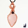 Pendentif resba en cuivre avec son quartz rose