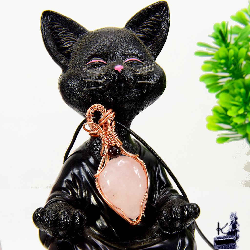 Pendentif Resba - quartz rose wire wrapped – Image 2
