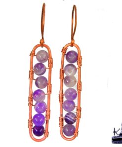 Boucles d'oreille Sin en cuivre et amethyste