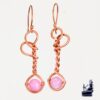 Boucles d'oreille Bodil en cuivre naturel avec des perles en spodumène