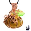 pendentif citrouille en cuivre et bloodstone