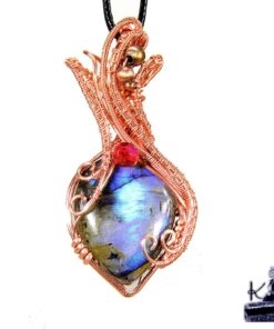 Pendentif Dalnas - labradorite wire wrapped