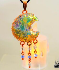 Alternative view of Pendentif Magena - lune en aurora opalite