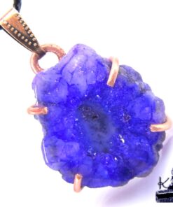 Pendentif Argane en cuivre et druzy agate