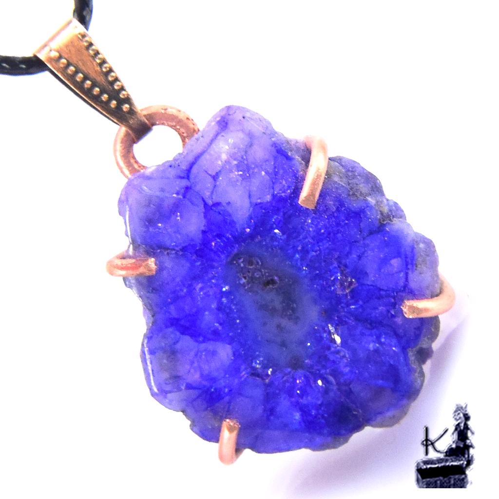 Pendentif Argane en cuivre et druzy agate