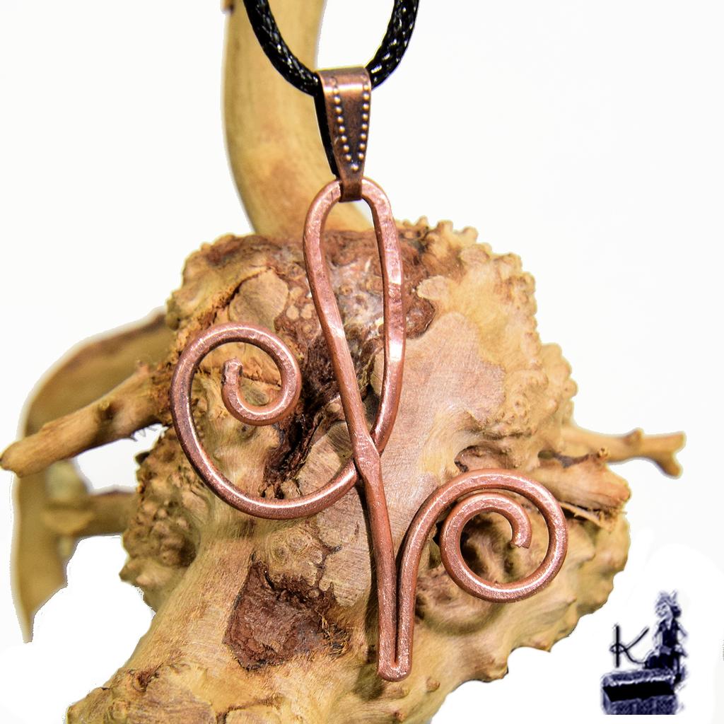 Pendentif Zibu "Asani" ( bonheur ) en cuivre naturel – Image 3