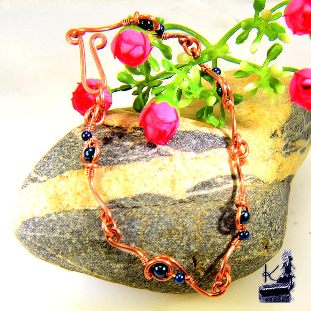 Bracelet Nastya - cuivre naturel et hématite – Image 4