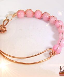 Bracelet suliana en cuivre avec ses perles en morganite