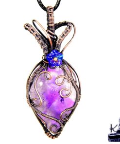 Pendentif Denez en cuivre avec son améthyste