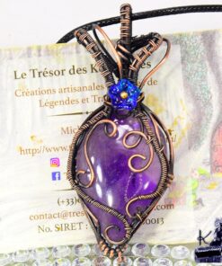 Pendentif Denez - améthyste wire wrapped avec cuivre – Image 2