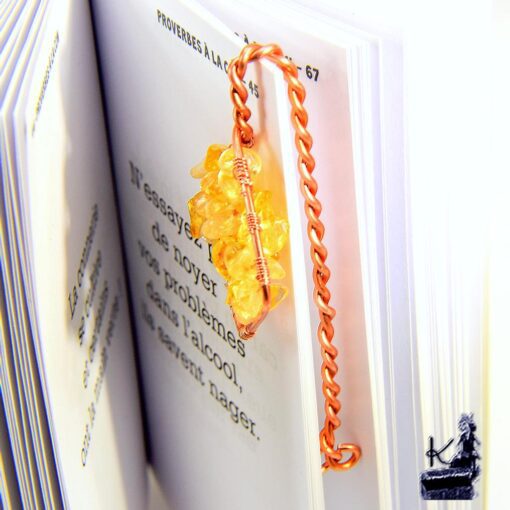 Marque-pages en cuivre avec arbre de vie en citrine Rodana – Image 4