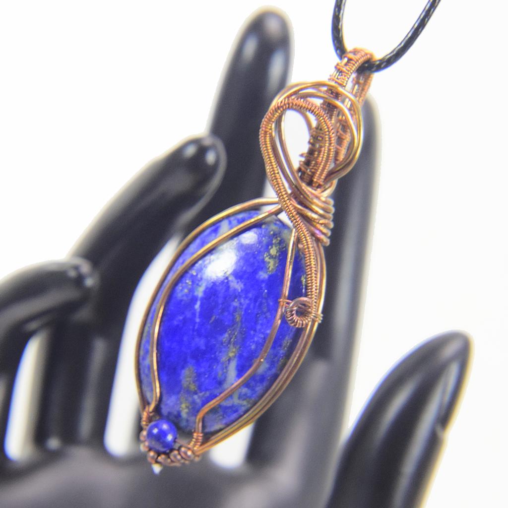 Pendentif Telia - lapis lazuli cuivre wire wrapped – Image 5
