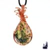 Pendentif Gaïga en cuivre et agate mousse