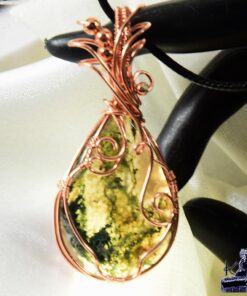 Pendentif Gaïga - agate mousse et cuivre – Image 6