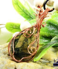 Pendentif Gaïga - agate mousse et cuivre – Image 5