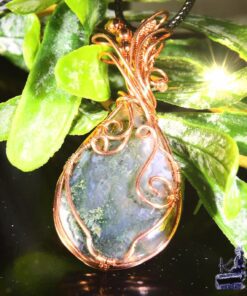 Pendentif Gaïga - agate mousse et cuivre – Image 4