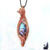 Pendentif Aster en labradorite wire wrapped avec du cuivre naturel