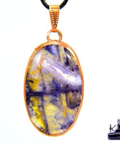 Pendentif Eloan en cuivre et opale tiffany
