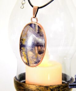 Alternative view of Pendentif Eloan - opale tiffany sertie cuivre